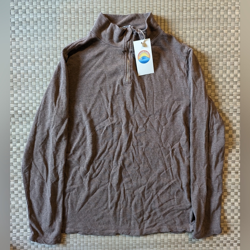 NWT Jungmaven IWEYOU Hemp Merino Wool 1/4 Zip Sweatshirt Coyote Men's Size Small